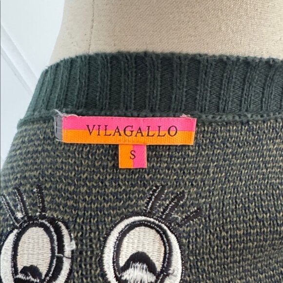Vilagallo Anthropologie embroidered camo cardigan sweater S Small - Picture 15 of 15